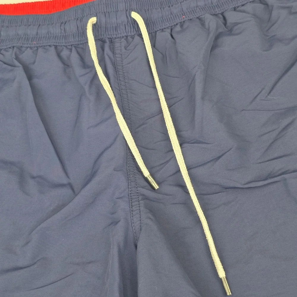 Polo Ralph Lauren Men's XL Navy Red Swim Trunks Mesh Lined Drawstring Pony